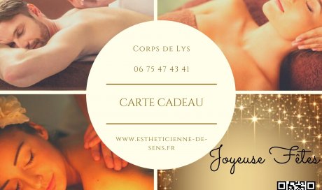 Idées cadeau massage soin du corps et du visage, chez corps de lys, esthéticienne de Sens et sa région